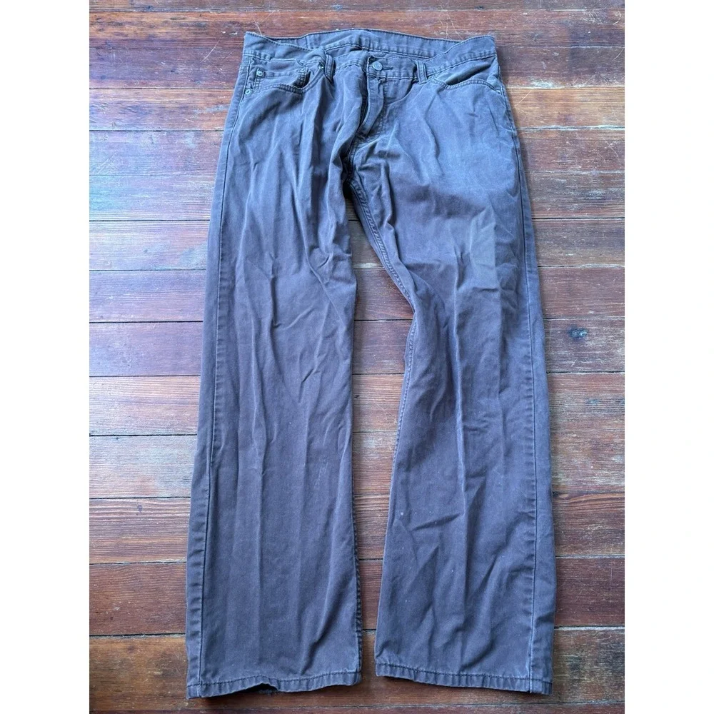 Levi's 514 Slim Straight Pants Mens 36x30 Brown 100% Cotton Jeans